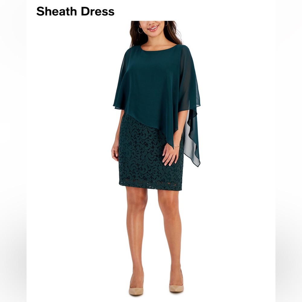 8499 Purple Cape Sheath Dress